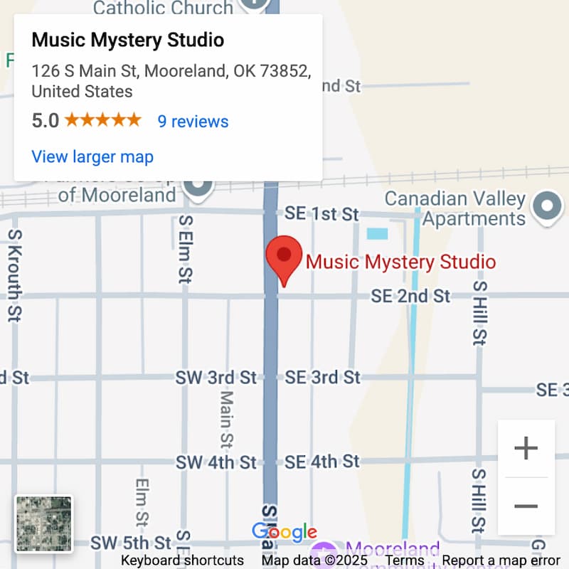 Music Mystery Studio, 126 S Main St, Mooreland, OK